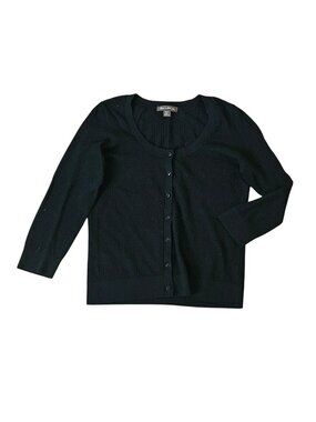 Tommy Bahama Black Diamond Textured Jeweled Button Front Cardigan Sweater Small